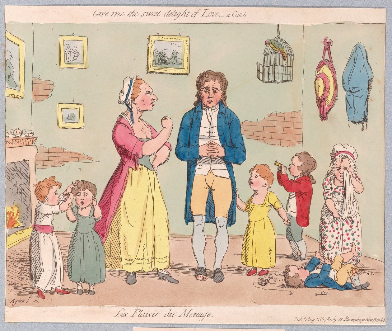 Add ide a szerelem édes gyönyörét, egy fogást, kocsmát. 1781 (kézzel színezett metszet) alkotó: James Gillray