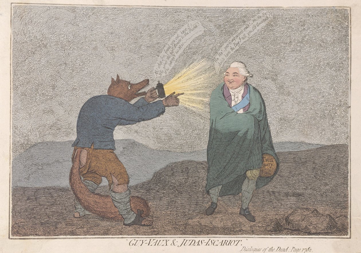 Guy-Vaux és Judas-Iscariot, kocsma. 1782 (kézzel színezett metszet) alkotó: James Gillray