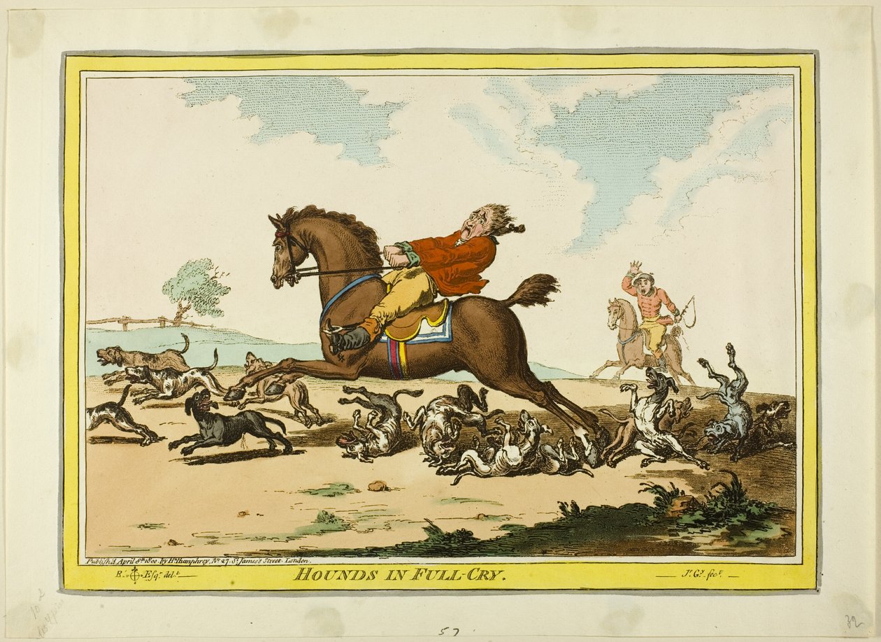 Hounds in Full Cry alkotó: James Gillray