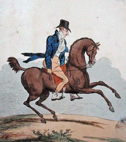 – Hogyan törjek be a saját lovamba! Hannah Humphrey adta ki 1803-ban (kézzel színezett rézkarc) alkotó: James Gillray