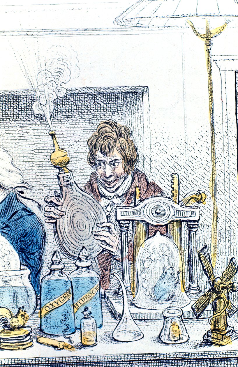 Humphry Davy brit kémikus és feltaláló, 1802 alkotó: James Gillray