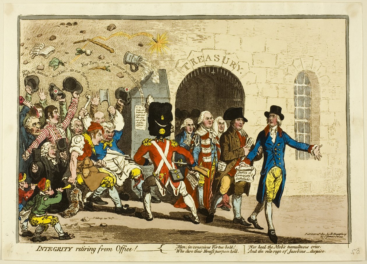 Integritás A hivatalból visszavonuló integritás alkotó: James Gillray