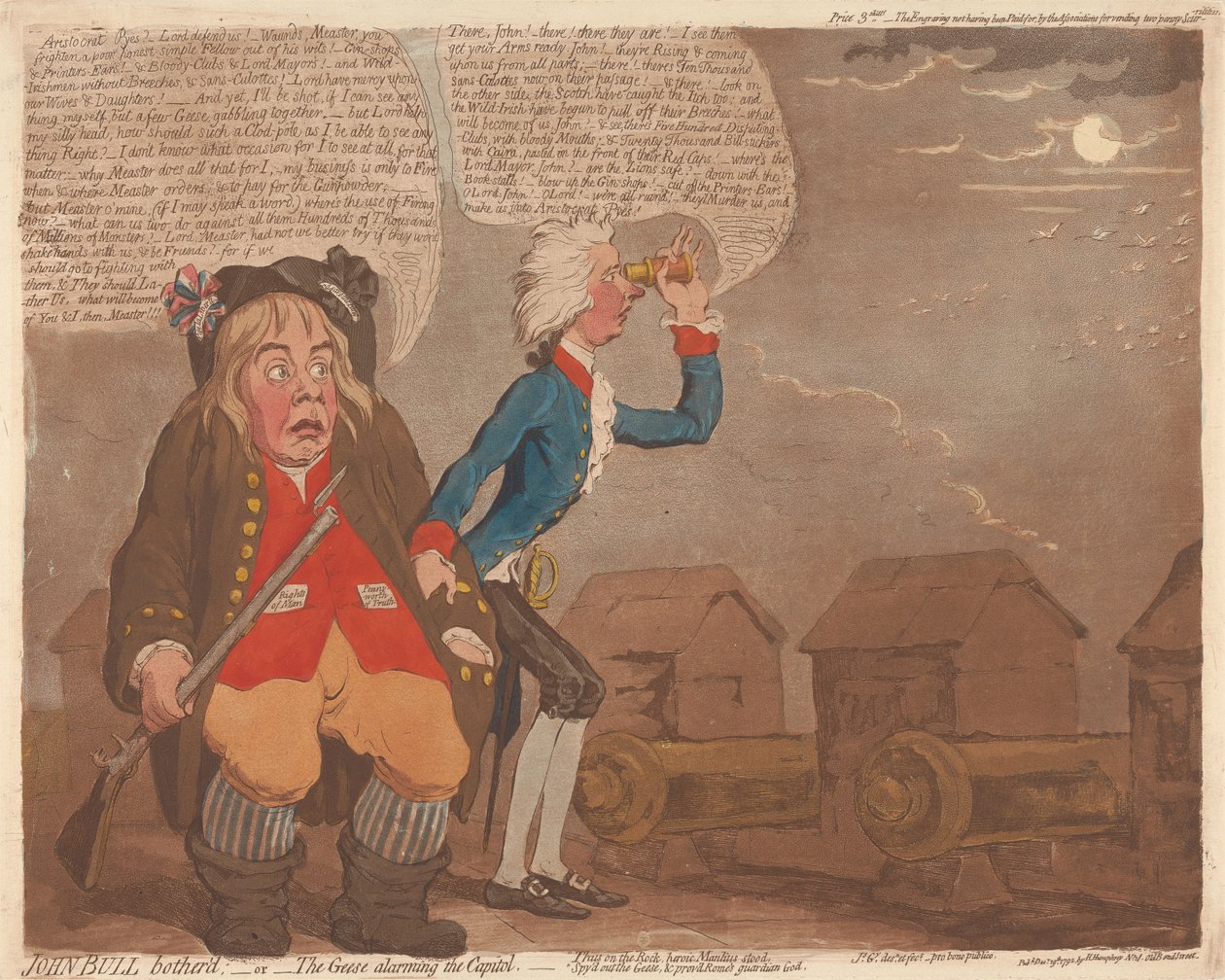 John Bull gestört; - oder - Die Gänse alarmieren das Kapitol alkotó: James Gillray