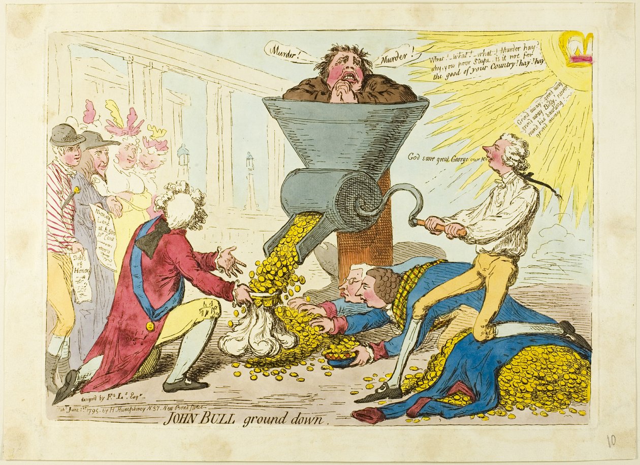 John Bull Ground Down alkotó: James Gillray