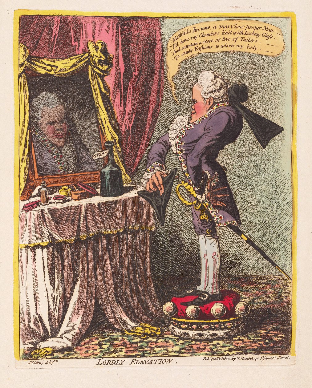 Lordly Elevation, kocsma. 1802 (kézzel színezett metszet) alkotó: James Gillray