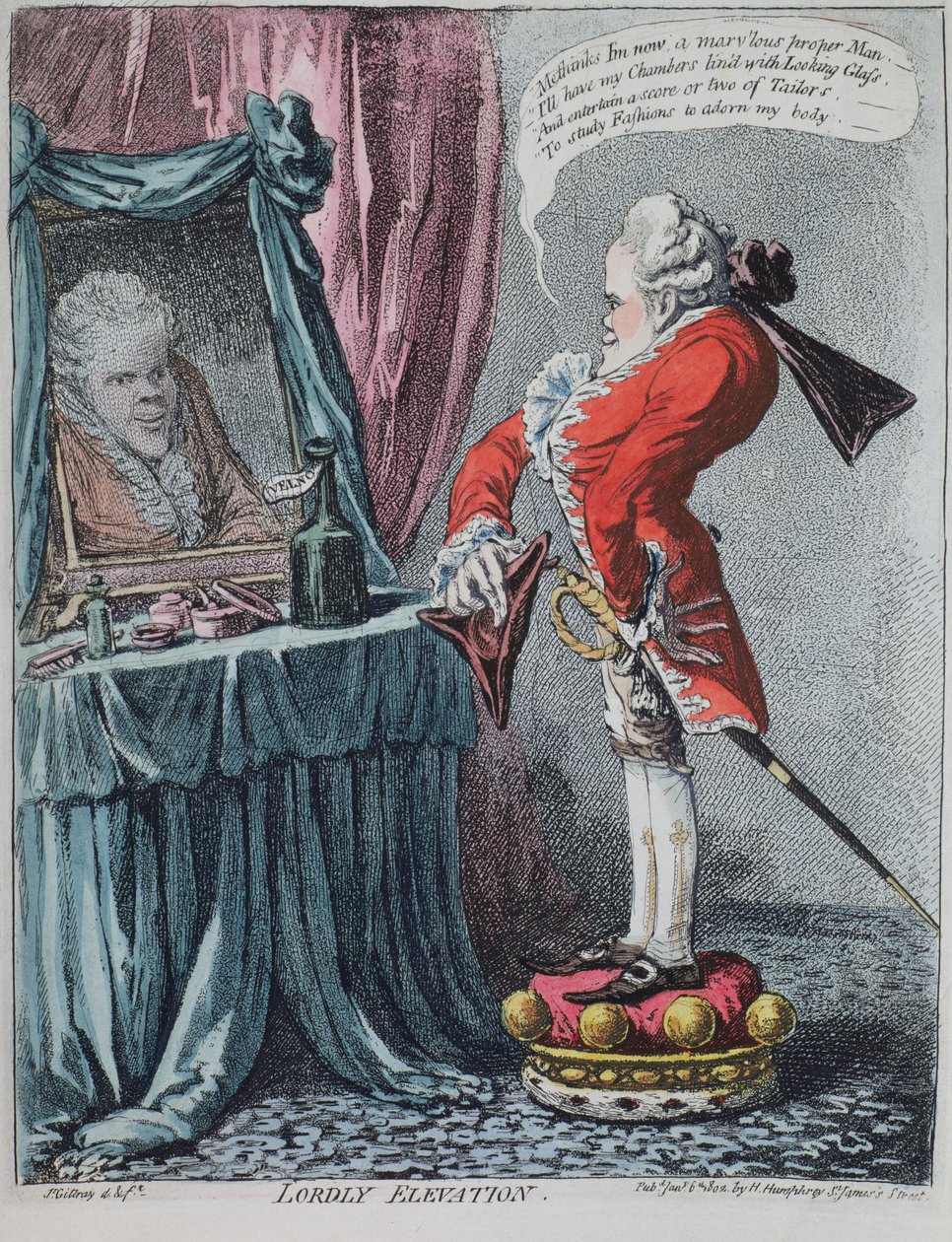 Lordly Elevation, kocsma. Hannah Humphrey, 1802 alkotó: James Gillray