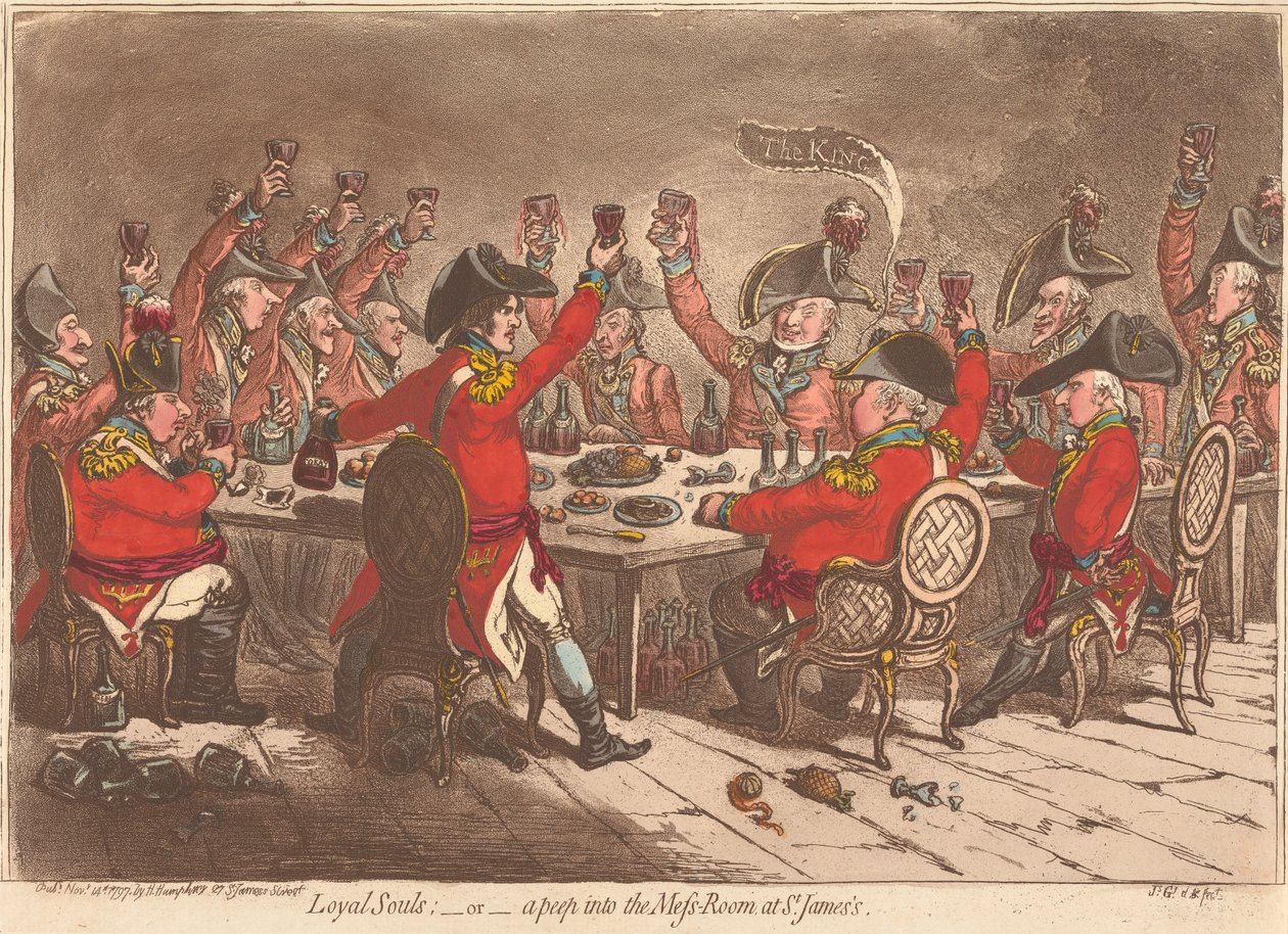 Hűséges lelkek; – avagy – Pillanatfelvétel a St. James’s-i étkezőből alkotó: James Gillray