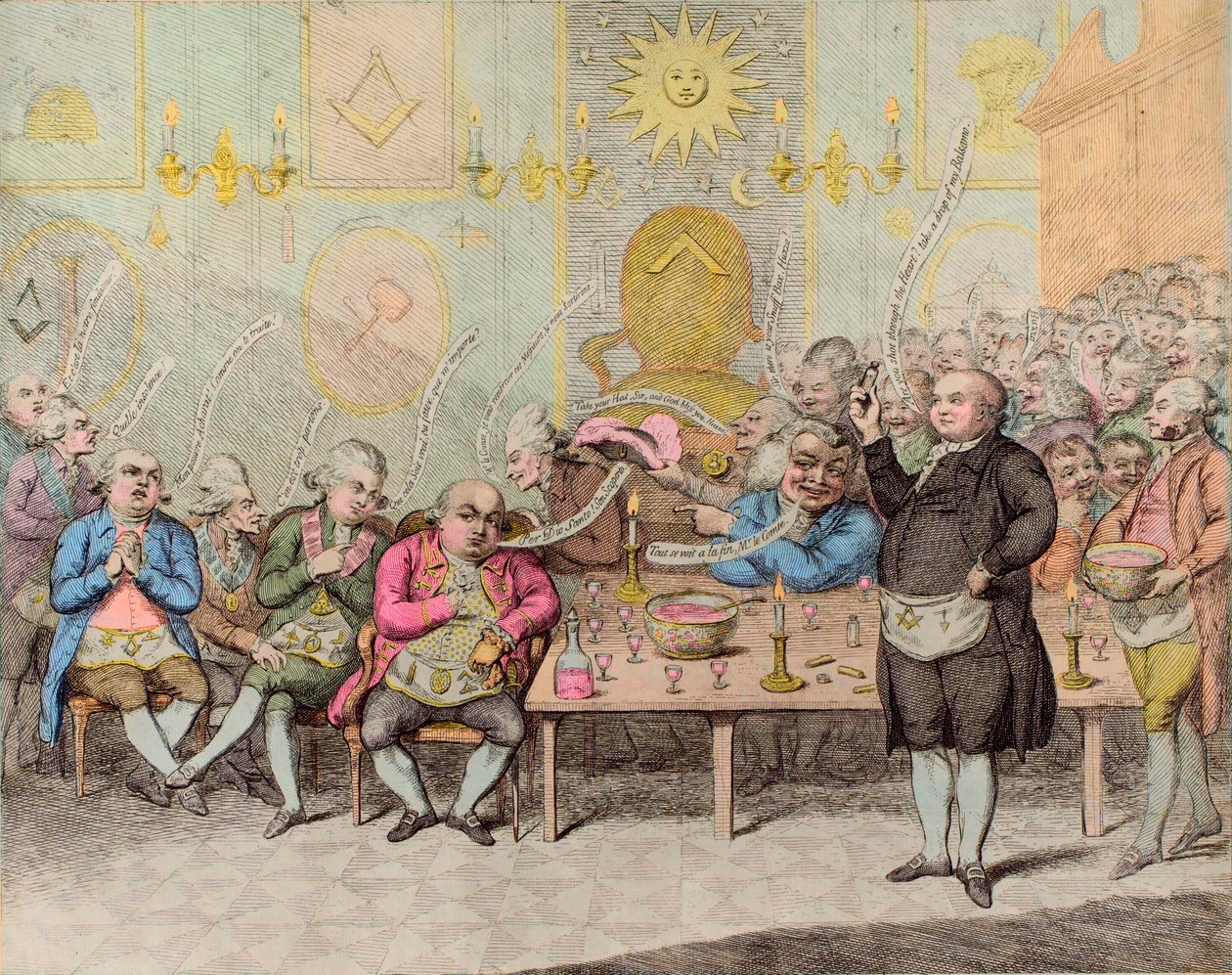 Maconic anekdota/A szabadkőműves anekdota - James Gillray (1757-1815) - angol rajzfilm Cagliostro gróf ellen (Alessandro, Cagliostro grófja (Giuseppe Balsamo) alkotó: James Gillray