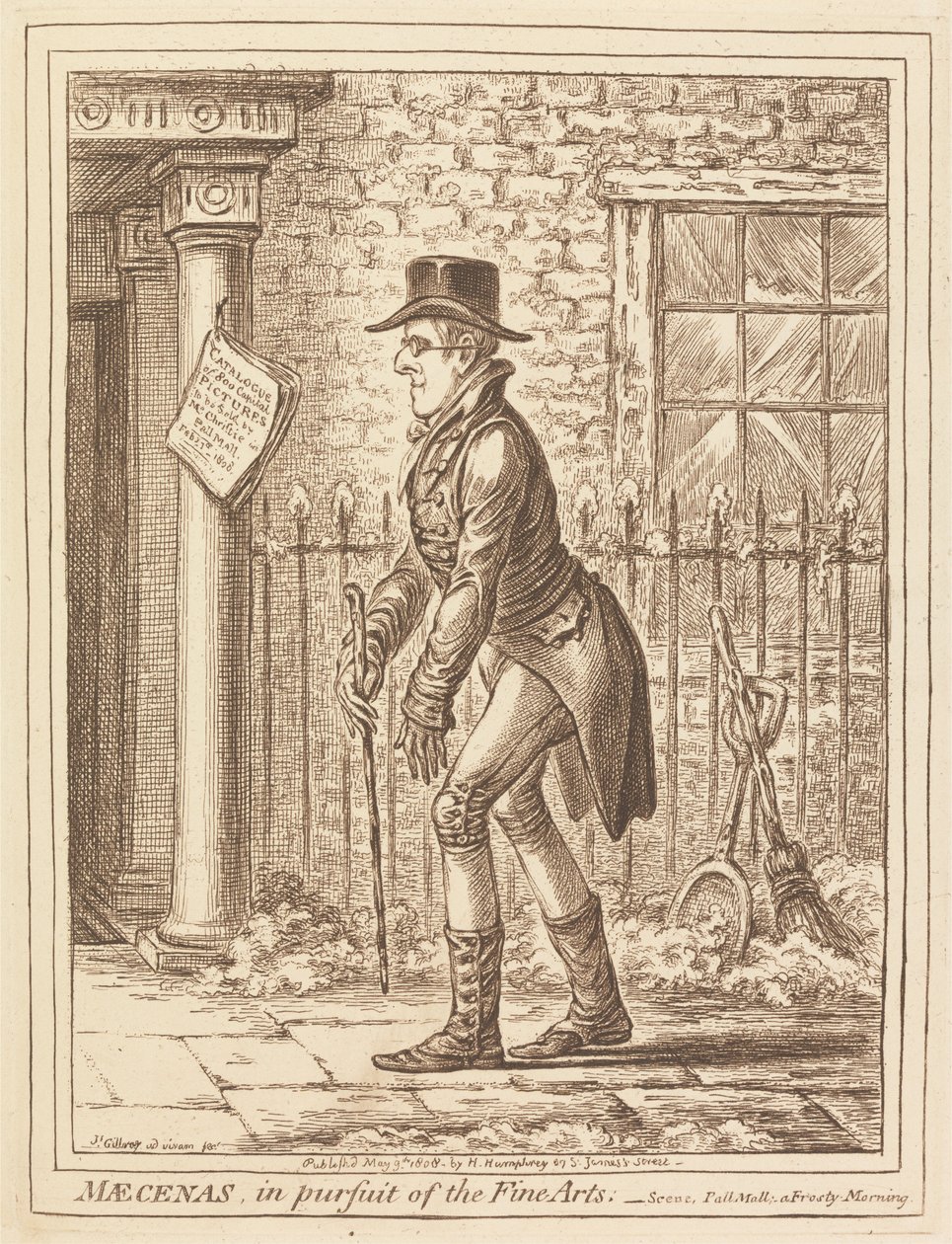 Maecenas, a képzőművészetek támogatója alkotó: James Gillray