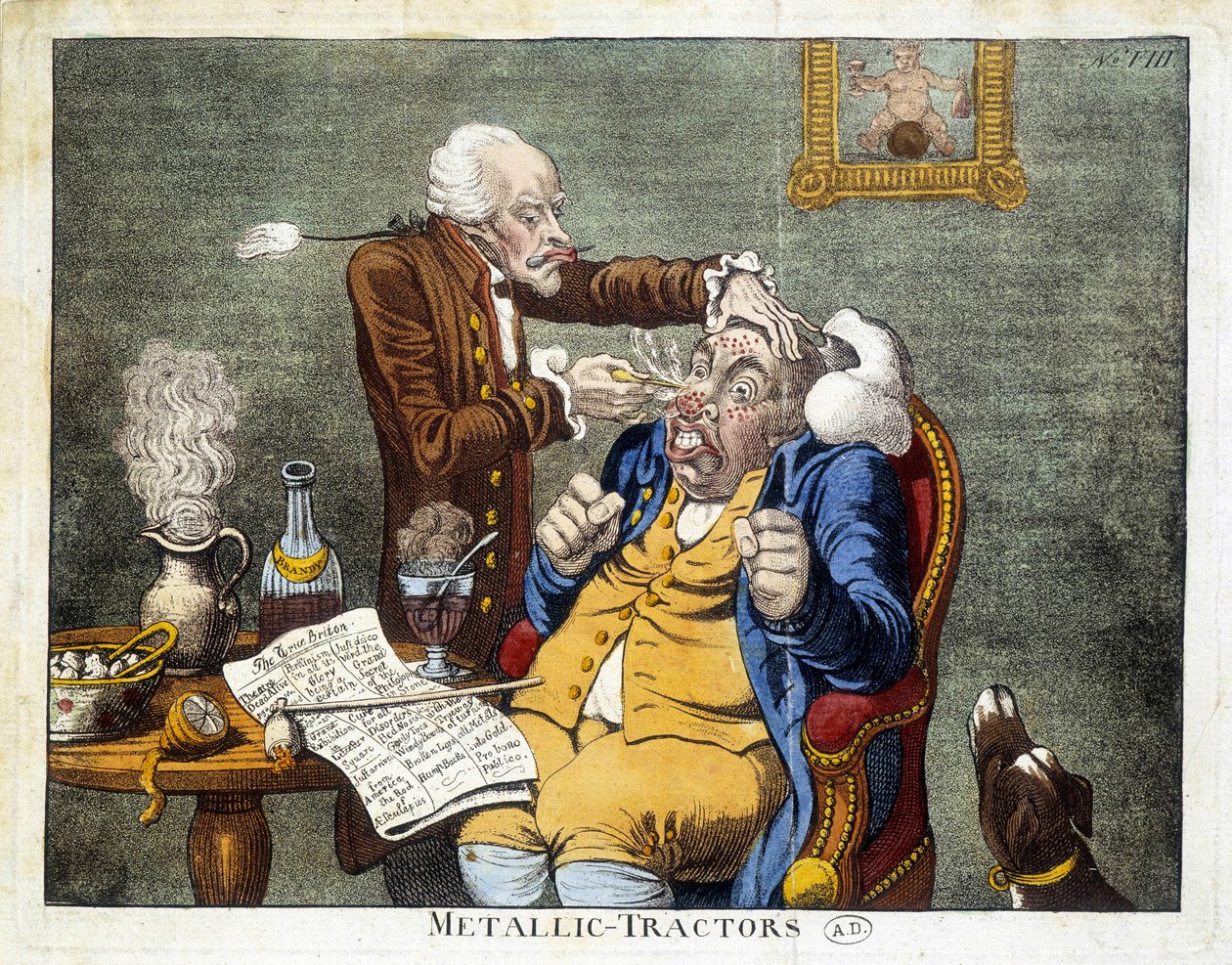 Az ember, aki eltávolítja a gombokat az arcáról alkotó: James Gillray