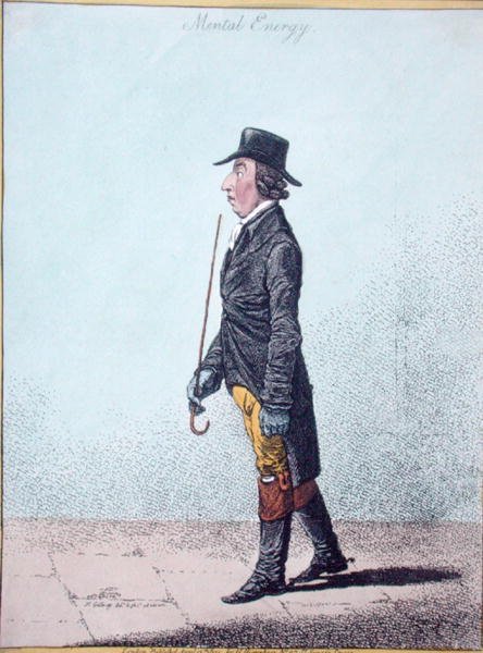 Mental Energy, Hannah Humphrey 1801-ben (kézzel színezett rézkarc) alkotó: James Gillray