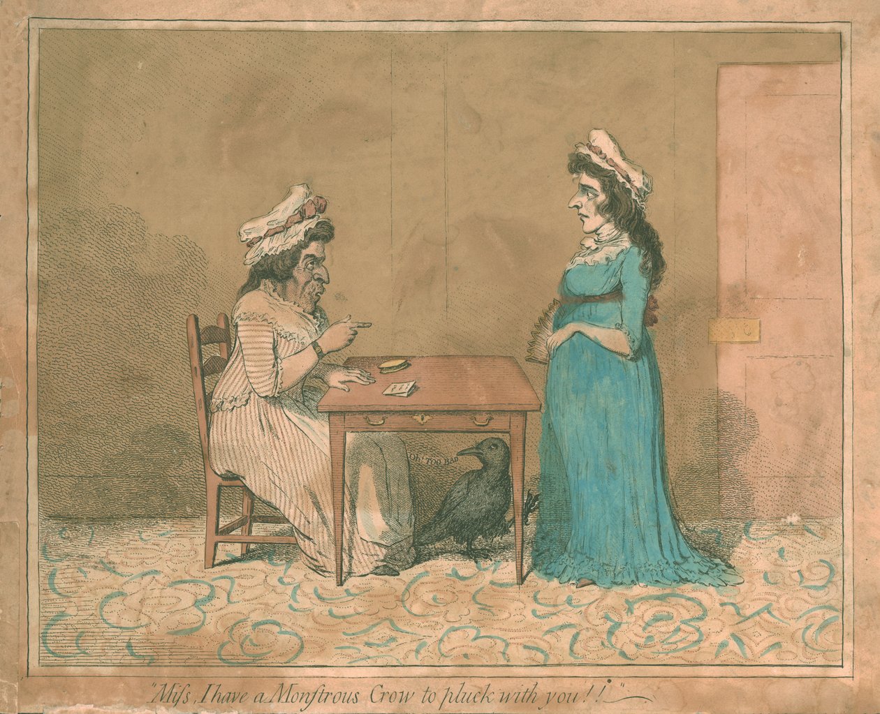 Kisasszony, van egy Szörnyű varjúm, amit meg kell szednem veled!!, 1794 alkotó: James Gillray
