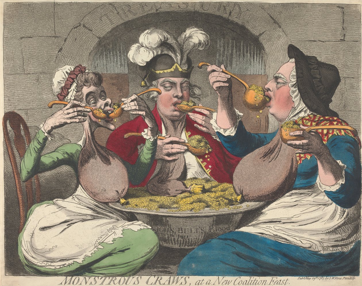 Monstruózus bendők egy új koalíciós lakomán alkotó: James Gillray