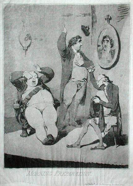 Morning Preparation, Hannah Humphrey adta ki 1785-ben (rézkarc) alkotó: James Gillray