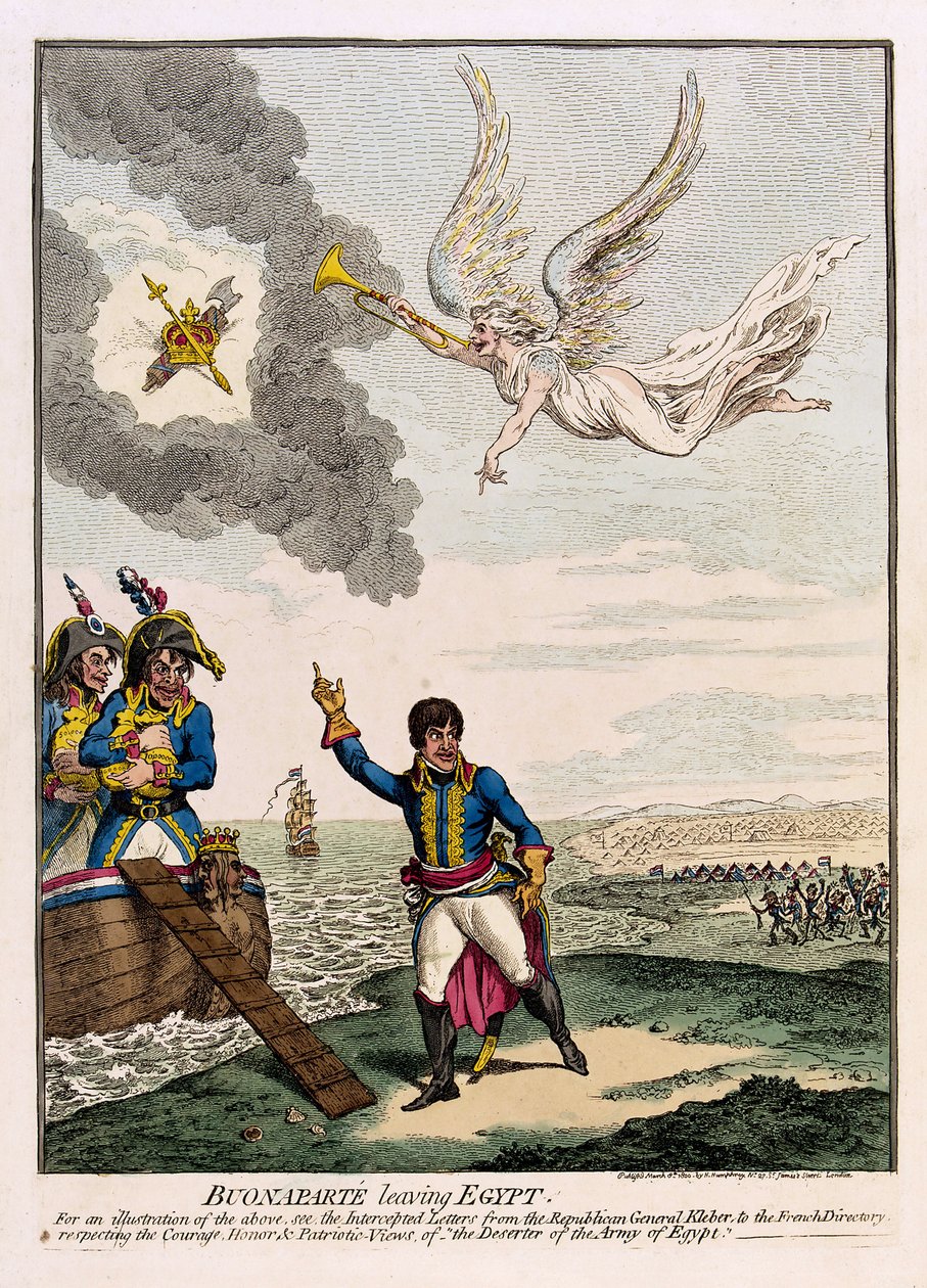Bonaparte Napóleon (1769-1821) távozása Egyiptomból alkotó: James Gillray