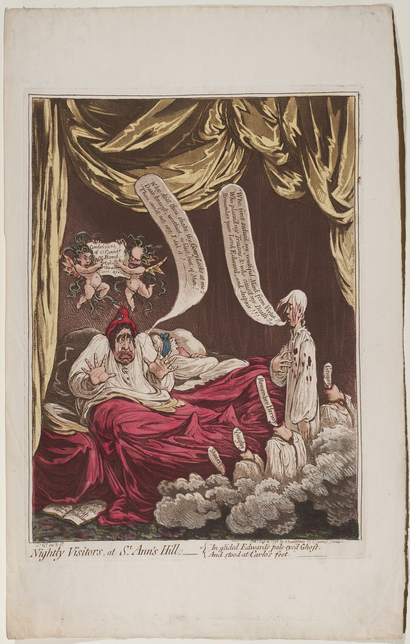Éjszakai látogatók a St Anns Hillben, 1798 alkotó: James Gillray