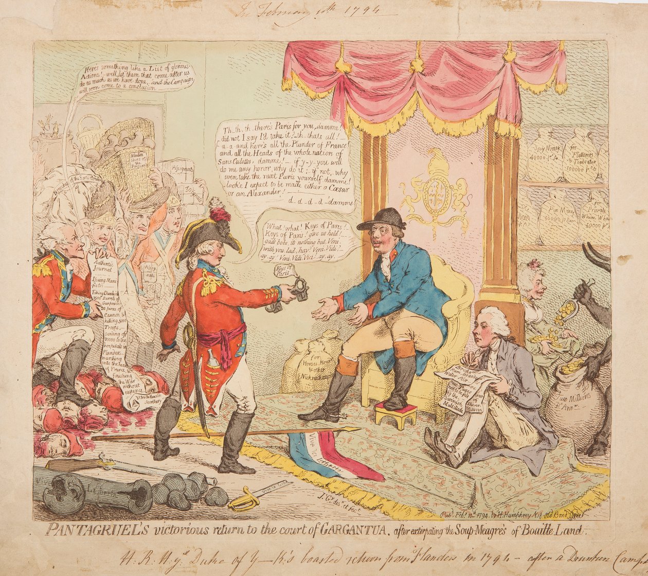 Pantagruel győztes visszatérése Gargantua udvarába alkotó: James Gillray