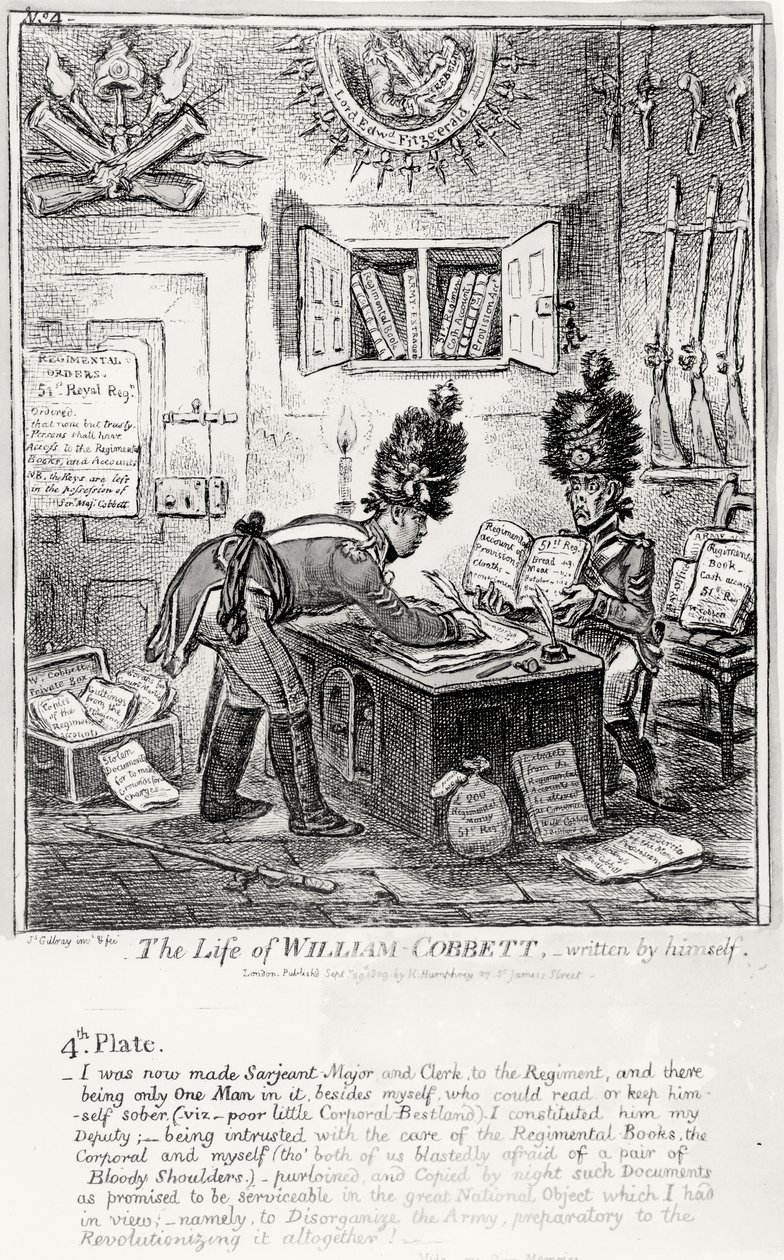 4. tábla, The Life of William Cobbett, saját maga írta, kocsma. H. Humphrey, 1809 alkotó: James Gillray