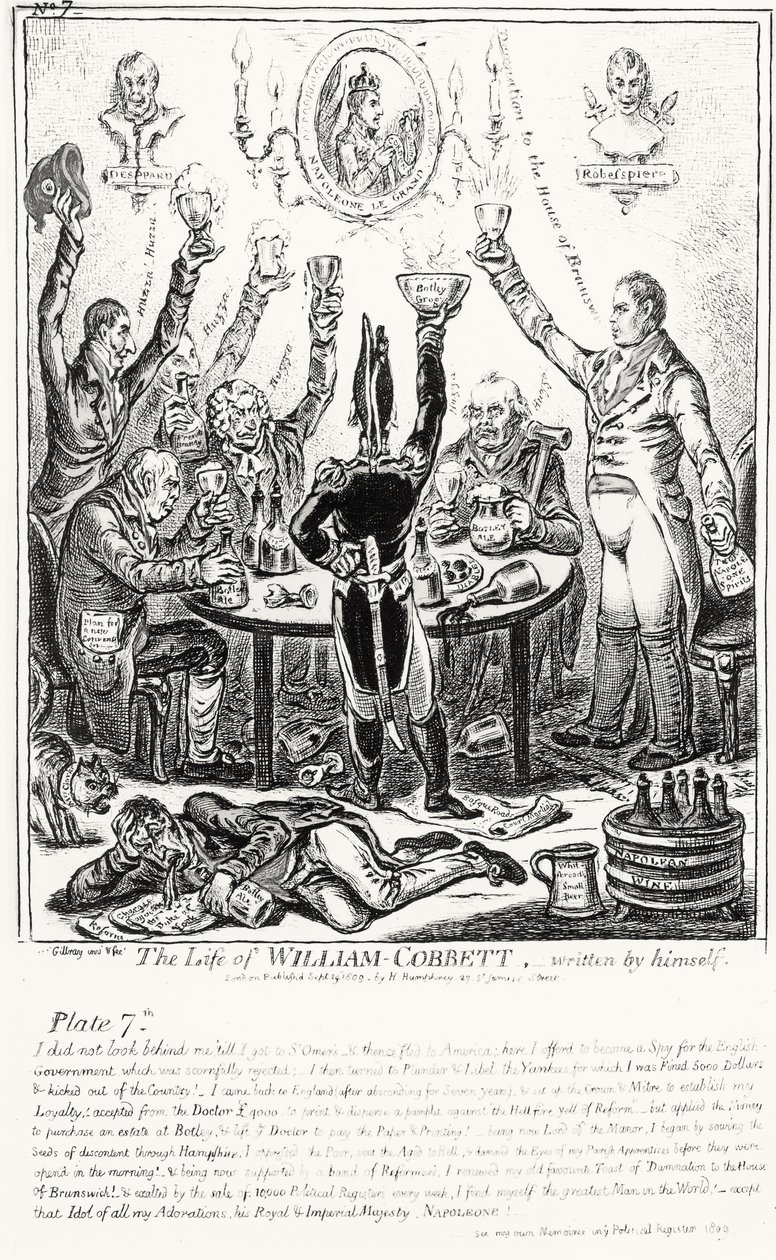 7. tábla, The Life of William Cobbett, saját maga írta, kocsma. H. Humphrey, 1809 alkotó: James Gillray