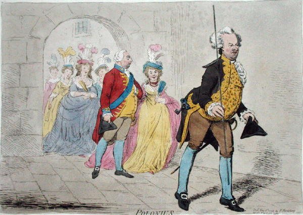 Polonius, Hannah Humphrey adta ki 1795-ben (kézzel színezett rézkarc) alkotó: James Gillray