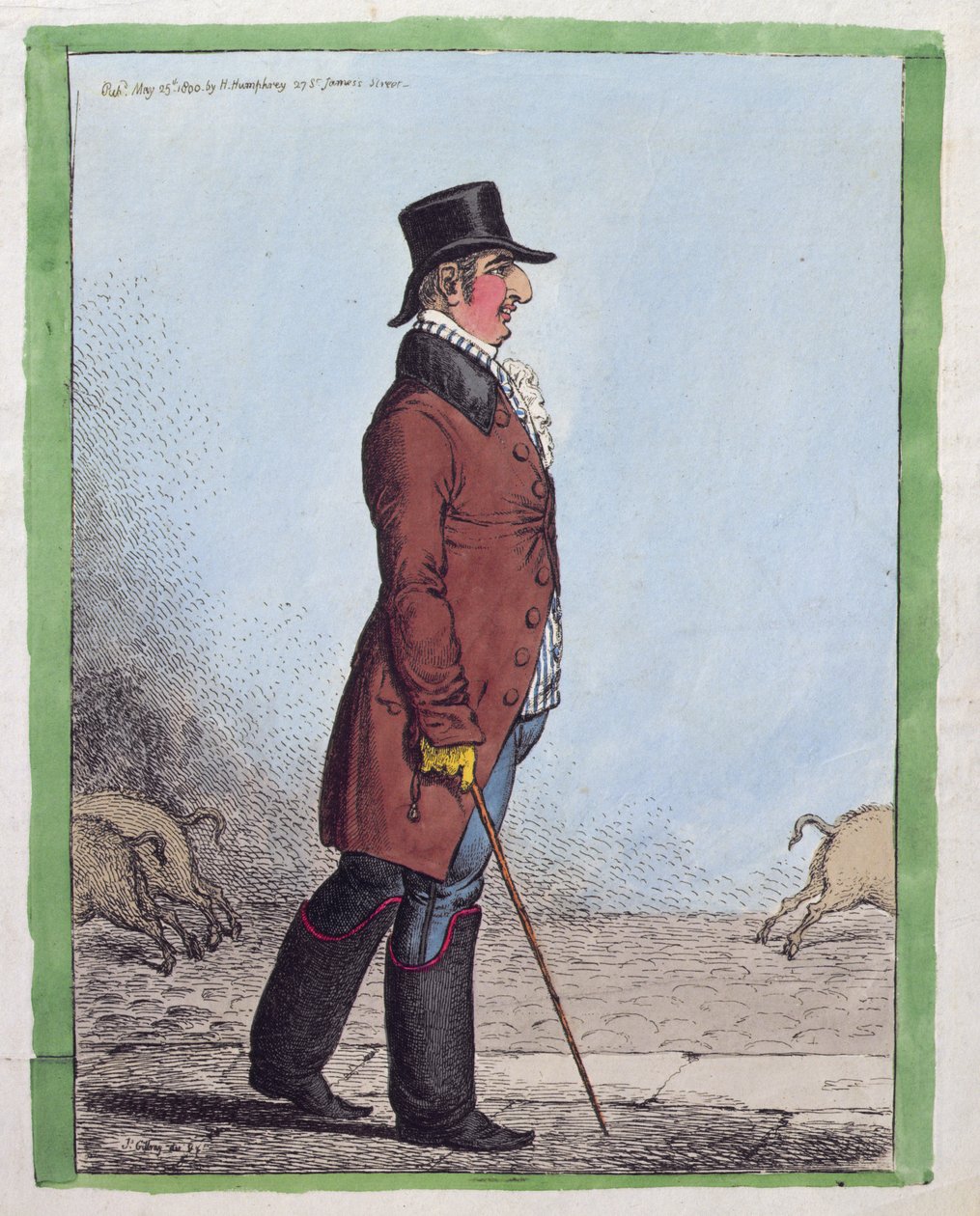 Charles Howard, Norfolk hercegének (1746-1815) portréja, kiadta Hannah Humphrey 1800-ban (kézzel színezett metszet). alkotó: James Gillray