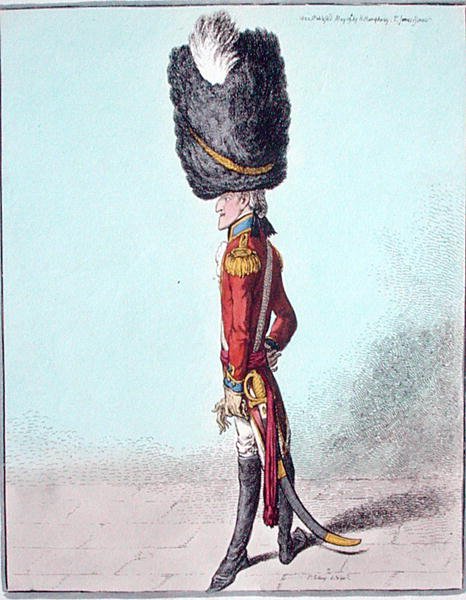 Egy tiszt portréja, kiadta Hannah Humphrey 1800-ban (kézi színezett metszet) alkotó: James Gillray