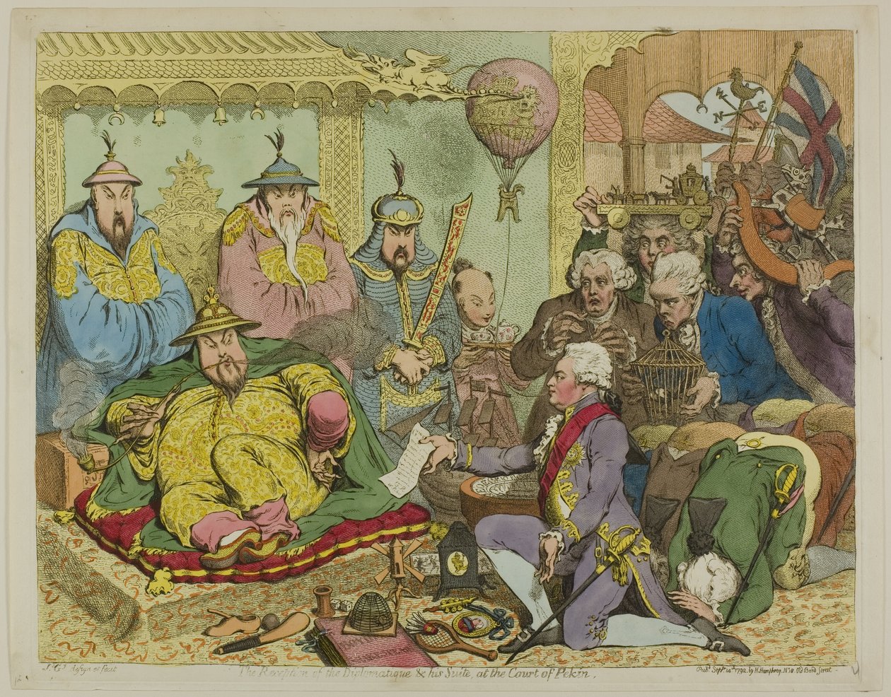 A Diplomatique és lakosztálya fogadása a pekini udvarban alkotó: James Gillray