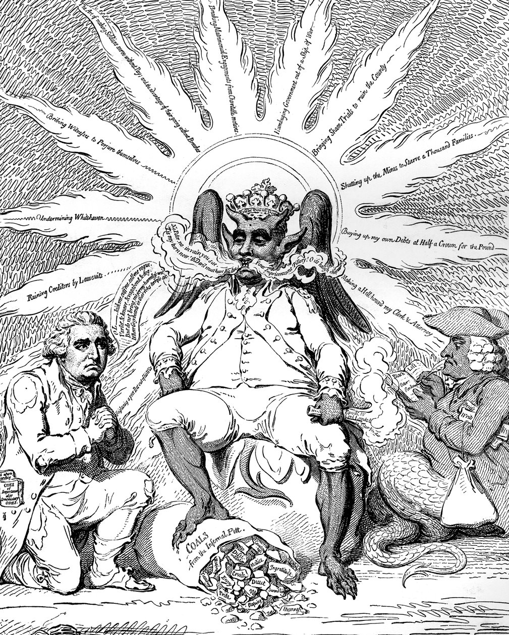 Sátán teljes dicsőségében..., 1792. alkotó: James Gillray