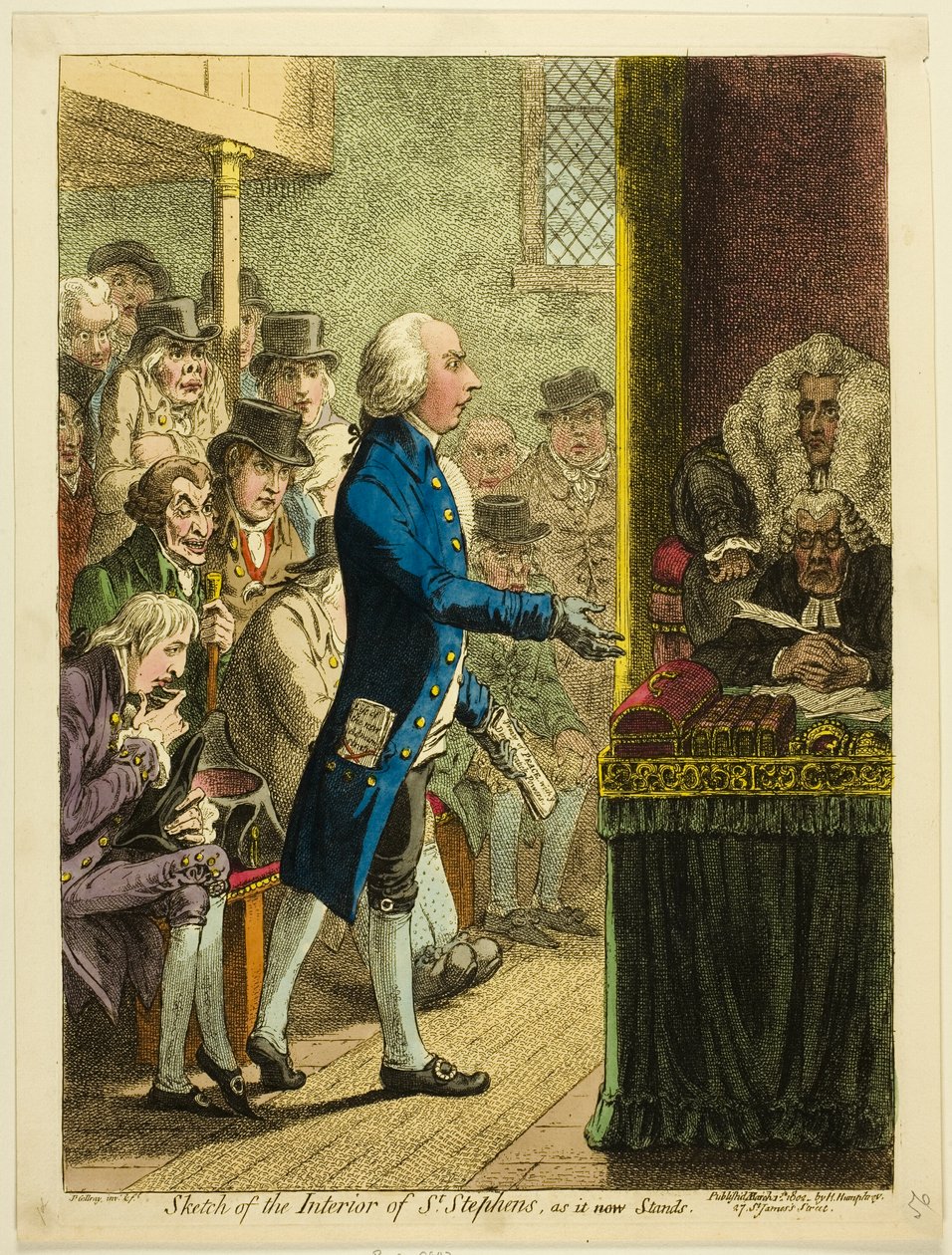 A Szent István templom belső terének vázlata, ahogyan most áll alkotó: James Gillray