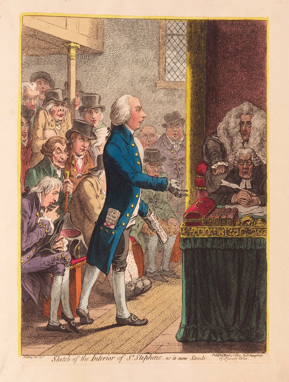Vázlat a Szent István-belsőről, ahogy most áll, kocsma. 1802 (kézzel színezett metszet) alkotó: James Gillray
