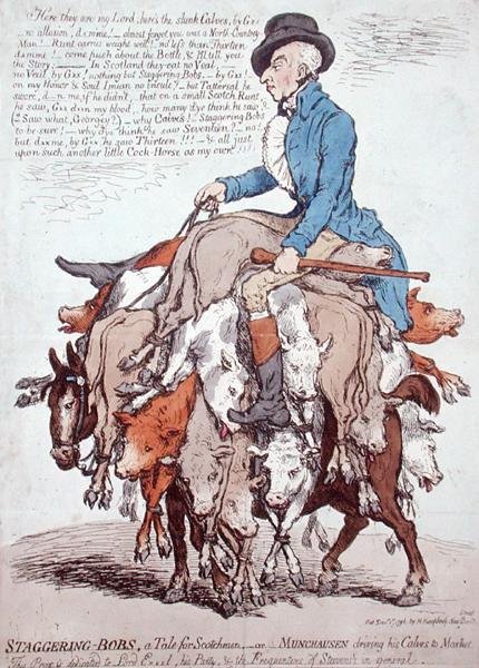 Megdöbbentő Bobok, avagy Mese skótoknak, Hannah Humphrey kiadásában alkotó: James Gillray