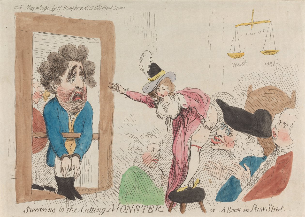 Eskü a „Vágó Szörnynek”, avagy – Egy jelenet a Bow Streeten alkotó: James Gillray