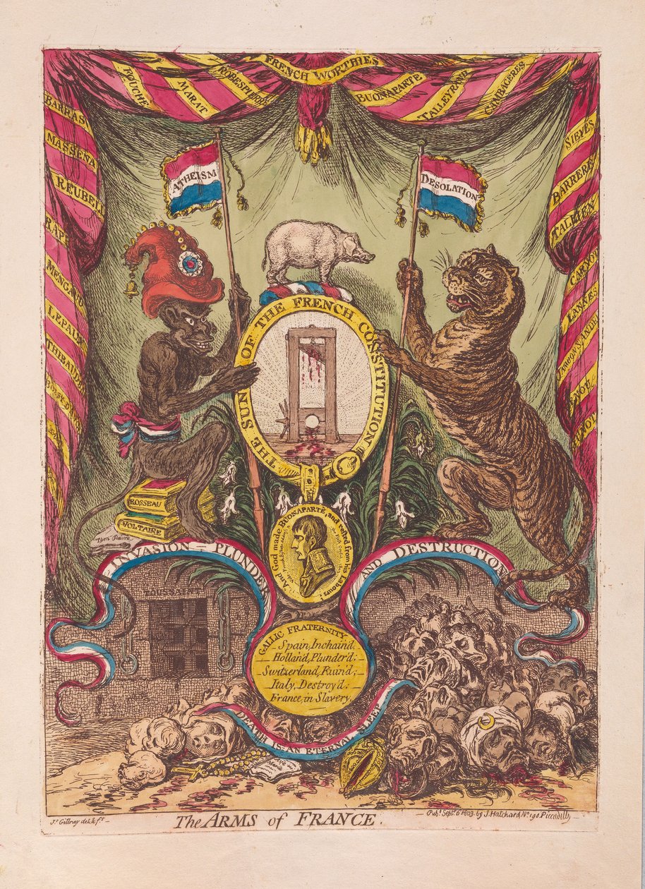 The Arms of France, pub. 1805 (kézzel színezett metszet) alkotó: James Gillray