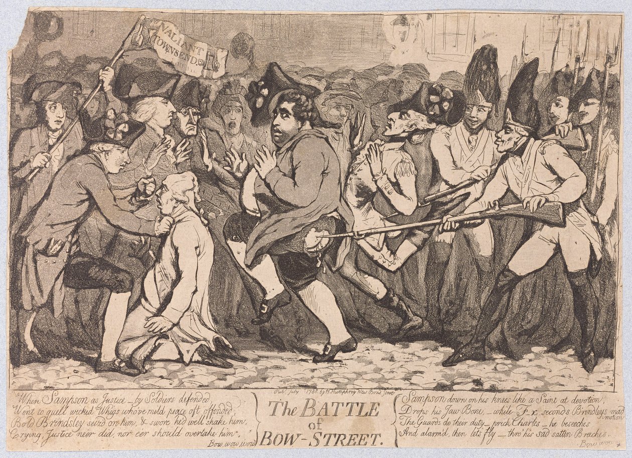 The Battle of Bow-Street, kocsma. 1788 alkotó: James Gillray