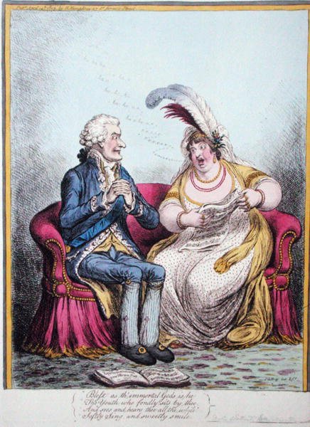 The Bulstrode Siren, Hannah Humphrey 1803-ban (kézzel színezett rézkarc) alkotó: James Gillray