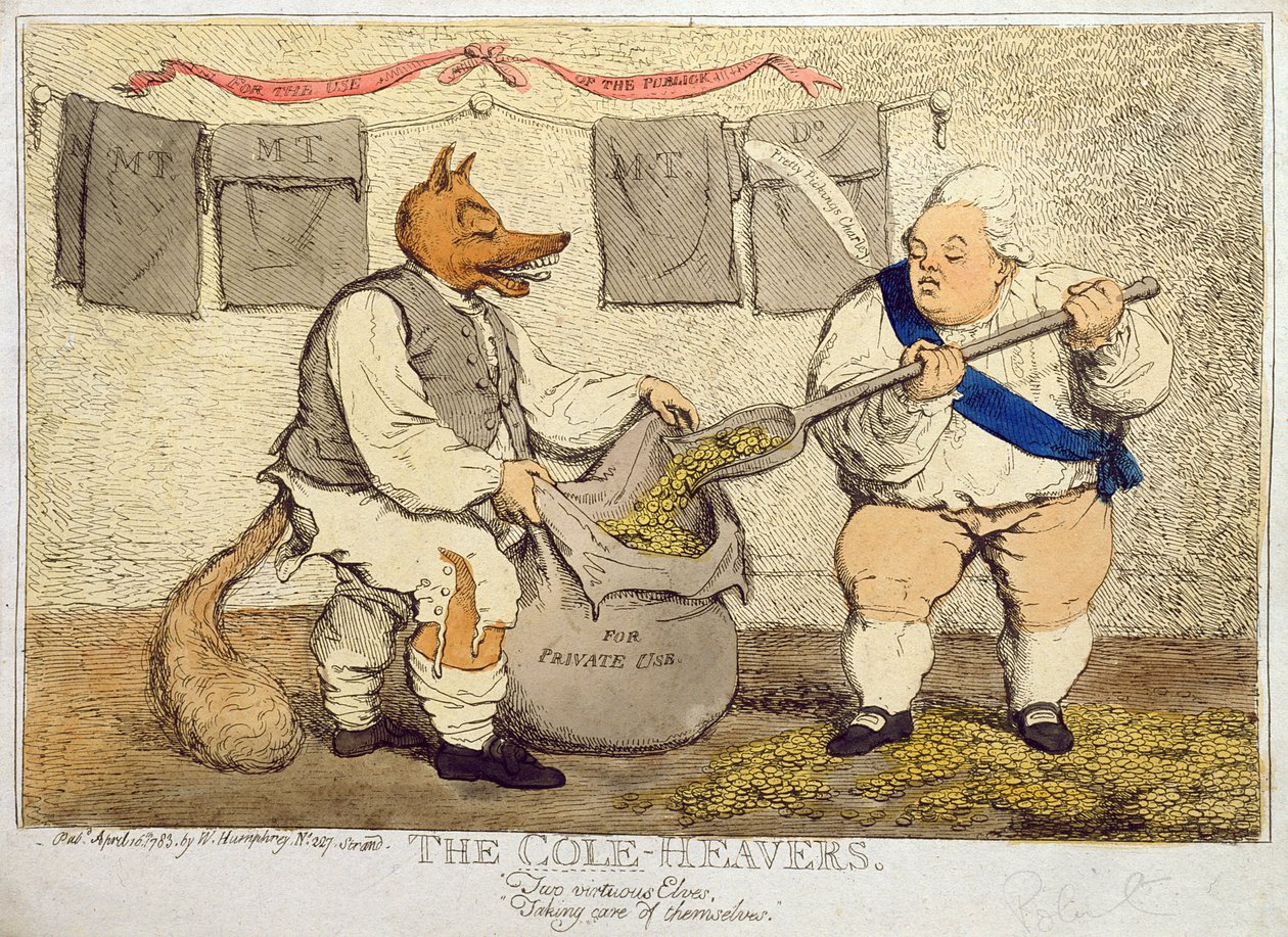 The Cole-Heavers, William Humphrey 1783-ban (kézzel színezett rézkarc) alkotó: James Gillray