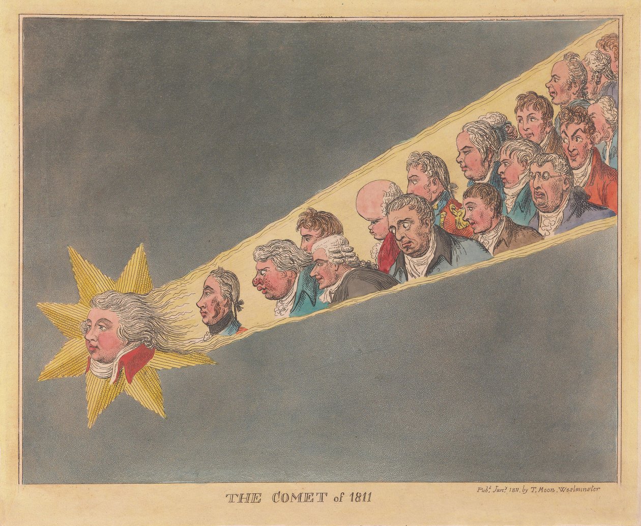 Az 1811-es üstökös, pub. 1811 (kézzel színezett metszet) alkotó: James Gillray
