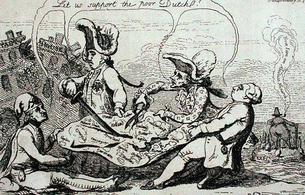 The Dutch Divisions, kiadó: S.W. Fores 1787-ben (rézkarc) alkotó: James Gillray