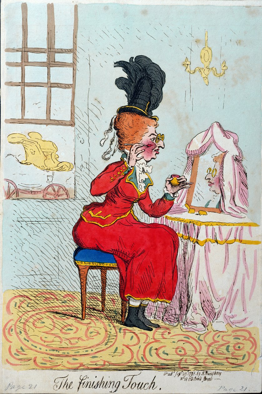 The Finishing Touch, Hannah Humphrey adta ki 1791-ben (kézzel színezett rézkarc) alkotó: James Gillray