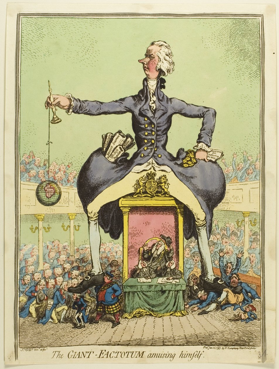 Az óriás Factotum szórakoztatja magát alkotó: James Gillray