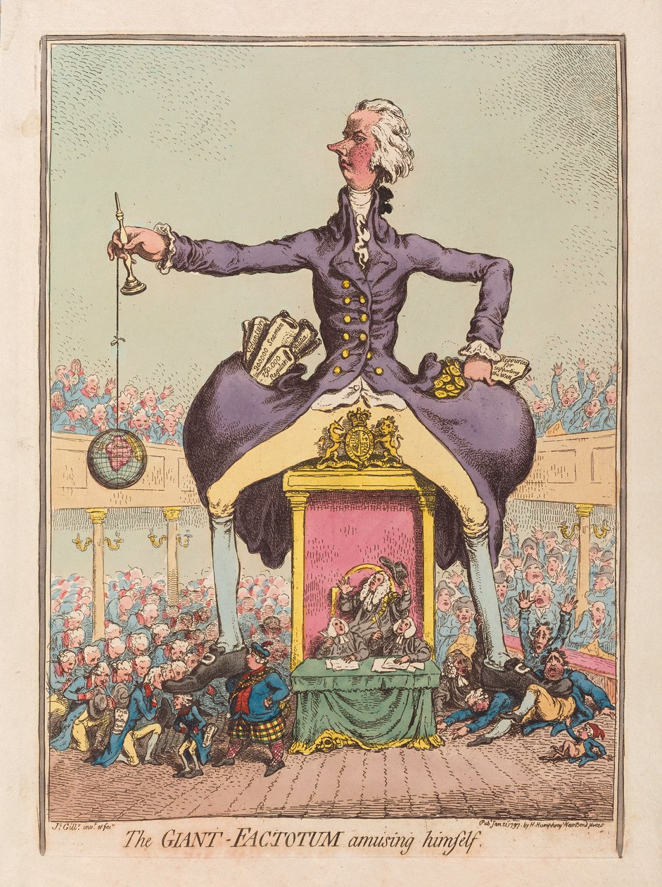 A magát mulattató Óriás Factotum, kocsma. 1797 (kézzel színezett metszet) alkotó: James Gillray