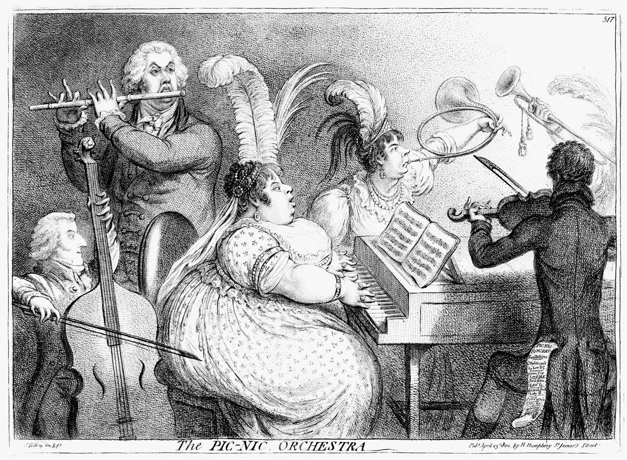 A Pic-Nic Orchestra, James Gilray, 1802 alkotó: James Gillray