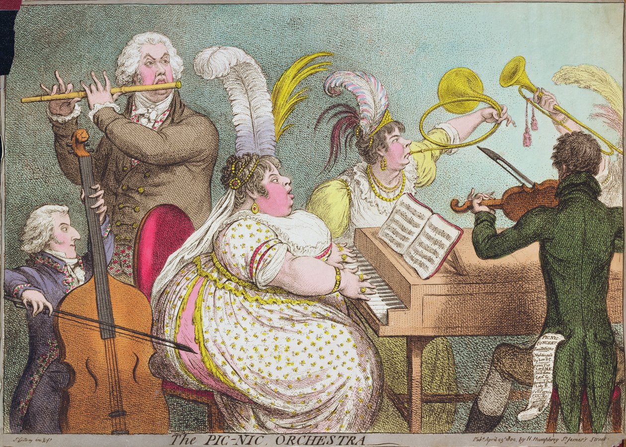 A Pic-Nic Orchestra, kocsma. Hannah Humphrey, 1802 alkotó: James Gillray