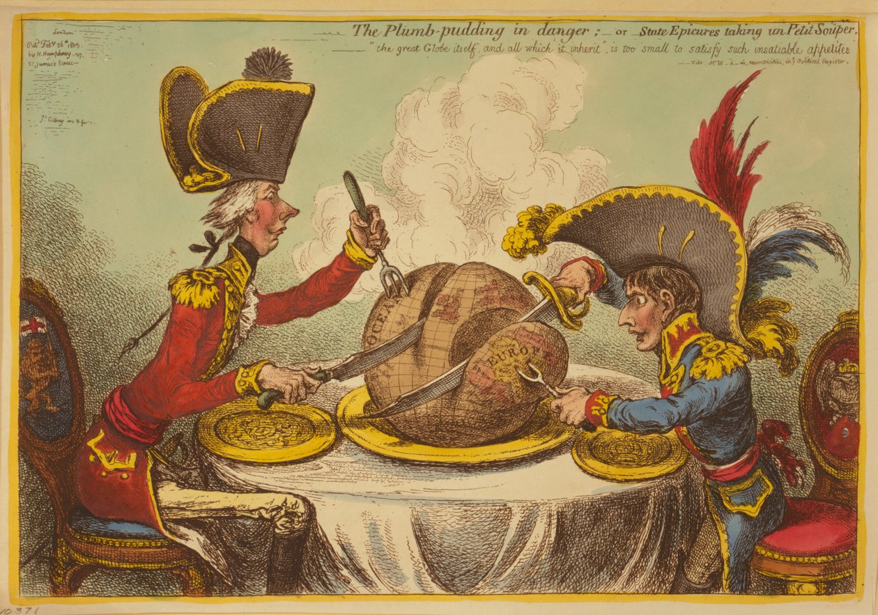 Veszélyben a szilvapuding vagy az állami epikúrák a Petit Souper-ben alkotó: James Gillray