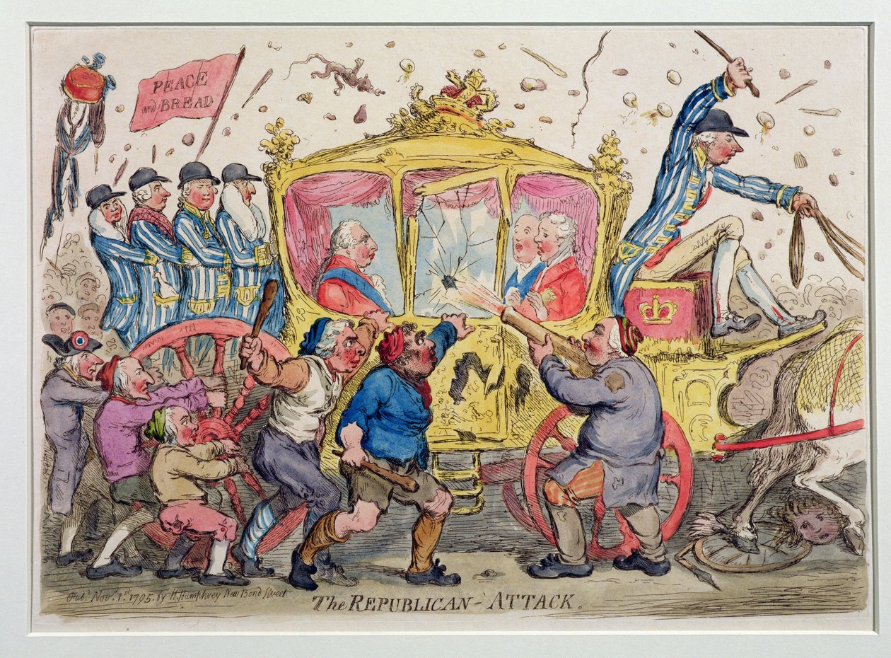 A köztársasági támadás, kiadta Hannah Humphrey 1795-ben (kézi színezett metszet) alkotó: James Gillray