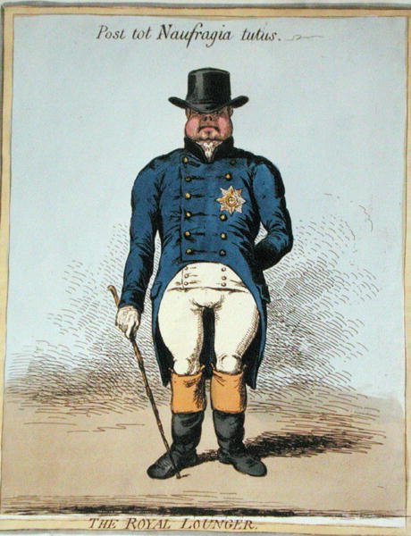 The Royal Lounger (kézzel színezett rézkarc) alkotó: James Gillray