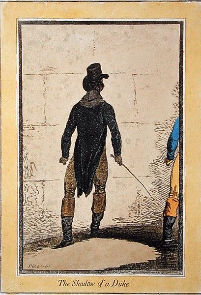 The Shadow of a Duke, Hannah Humphrey kiadása 1795-ben (kézi színezett metszet) alkotó: James Gillray