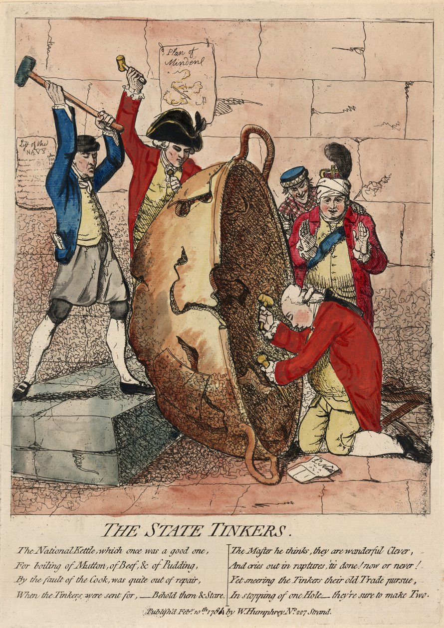 The State Tinkers, W. Humphrey, 1780. február 10. (kézzel színezett metszet) alkotó: James Gillray