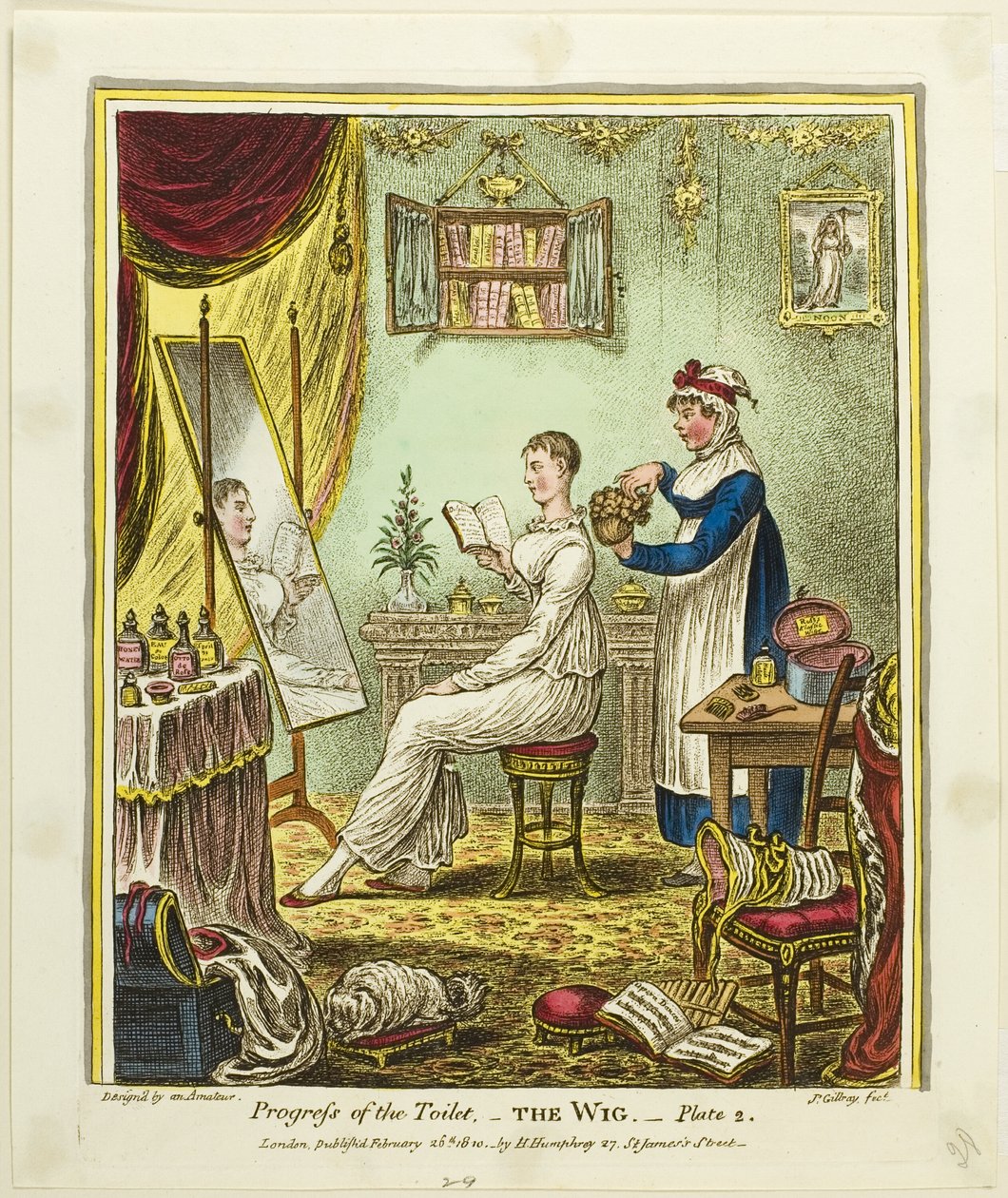 A paróka, második lemez a Progress of the Toilet című kötetből alkotó: James Gillray