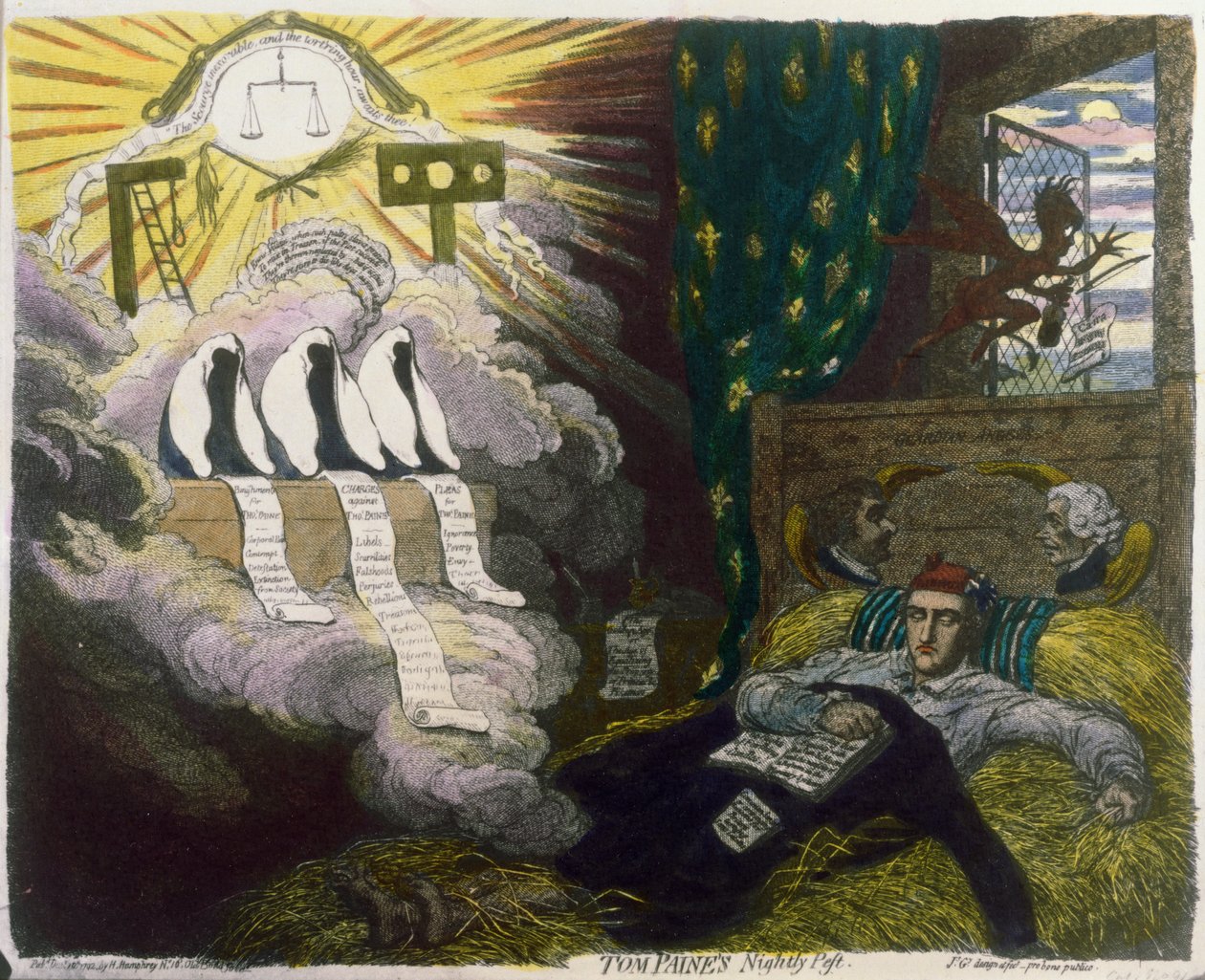 Tom Paine Nightly Pest, Hannah Humphrey kiadója alkotó: James Gillray